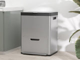 56L Triple Compartment Stainless Steel Kitchen Bin, with Deodoriser Holders and Wheels - Silver Tone T3398P344380