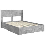 Bed Frame with Storage and Headboard Concrete Grey 150 x 200 cm 3414456
