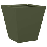 ZNTS Garden Planters Olive Green 2 pcs 30x30x30 cm Steel 851045