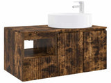 Bathroom Furniture Set 2 pcs Smoked Oak Engineered Wood 3404109