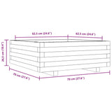 Garden Planter Wax Brown 70x70x26.5 cm Solid Wood Pine 847305