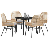 Garden Dining Set 5 pcs Brown Poly Rattan 3380877