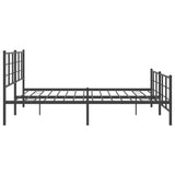 Metal Bed Frame without Mattress with Footboard Black 180x200cm 355583