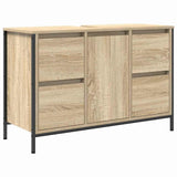 Bathroom Furniture Set with Drawer 2 pcs Sonoma Oak and Black 3328375