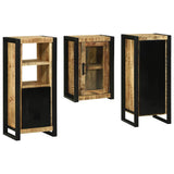Bathroom Furniture Set with Shelf 3 pcs Brown Solid Mango Wood 3305704
