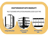 Black thickened reinforced metal high-low bed with simple wrought iron upper and lower bunk beds for W3987P434163