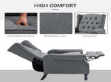 Recliner Armchair, Vintage Reclining Chair with Nail Head Trim, Wingback Chair with Button Tufted T3398P329434