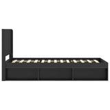 Bed Frame with Storage and Headboard Black 90 x 190 cm 3413902