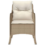 Garden Chairs with Cushions 2 pcs Beige Poly Rattan 365148