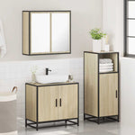 ZNTS 3 Piece Bathroom Furniture Set Sonoma Oak Engineered Wood 3300946