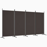 ZNTS 4-Panel Room Divider Brown 346x180 cm Fabric 350263