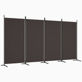 ZNTS 4-Panel Room Divider Brown 346x180 cm Fabric 350263