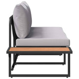 Garden Sofa with Cushion Brown 200.5 x 70 x 85.5cm Metal 42007550
