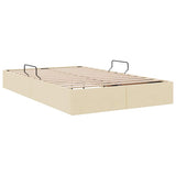 Storage Bed with Mattress Creme 120 x 200 cm Fabric 3370008
