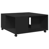 ZNTS Coffee Table Black 80x80x40 cm Engineered Wood 853174