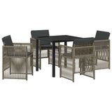 Garden Dining Set 5 pcs Grey Powder-Coated Steel 3380653