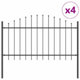 Garden Fence Grey 680 x 100 cm Powder-Coated Steel 3360107