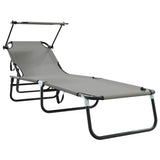 Folding Sun Lounger Folding Grey 190 x 57 x 81 cm Oxford 42003131