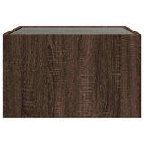 Coffee Table with Infinity LED Brown Oak 50x50x30 cm 847608