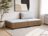 2 pcs Rattan Lounge Set with Cushions GENDT Natural Rattan 42034409