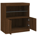 Sideboard with LED Lights Brown Oak 60x37x67 cm 836657