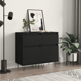 Sideboards 2 pcs Black 40x35x70 cm Engineered Wood 831151