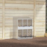 Chicken Nesting Box with 6 Compartments Galvanized Silver Metal 864352