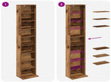 CD Cabinet 2 pcs Old Wood 33 x 23.5 x 175 cm Engineered Wood 8012655