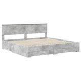 Bed Frame Concrete Grey 200 x 200 cm Engineered Wood 3410857