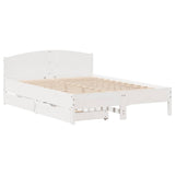 Bed Frame without Mattress White 140x200 cm Solid Wood Pine 3301828