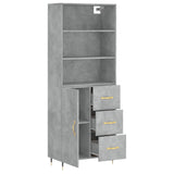 Highboard Concrete Grey 69.5x34x180 cm Engineered Wood 3189425