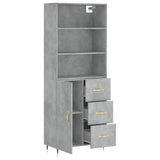 Highboard Concrete Grey 69.5x34x180 cm Engineered Wood 3189425