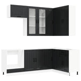 Kitchen Unit LUCCA 8 pcs Black Engineered Wood 3438478
