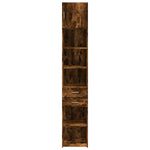 Slim Storage Cabinet Smoked Oak 40x42.5x225 cm Engineered Wood 3281284