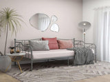 Sofa Bed Frame without Mattress Grey Metal 90x200 cm 324763