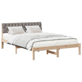 Bed frame Brown and taupe 140 x 190 cm Solid pine wood 878617