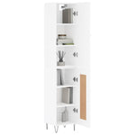 Highboard White 34.5x34x180 cm Engineered Wood 3199137