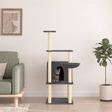 Cat Tree with Sisal Scratching Posts Dark Grey 132 cm 171728