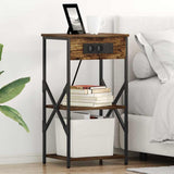 Bedside Cabinet Smoked Oak 41 x 31 x 76 cm Engineered Wood 859529