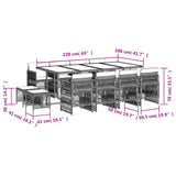 13 Piece Garden Dining Set with Cushions Mix Beige Poly Rattan 3210984