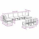 Garden Sofa Set with Cushion 9 pcs Black Aluminium 3378908