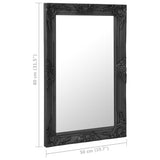 320323 Wall Mirror Baroque Style 50x80 cm Black