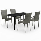 Garden Dining Set Grey and black 3099409