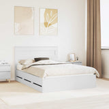 Bed Frame with Drawer White 160 x 200 cm Engineer Wood 3409833