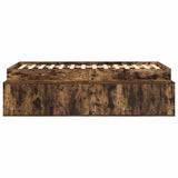 Storage Bed Frame Smoked oak 90 x 200 cm Engineered wood 3335193