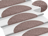 Stair Mats Self-adhesive 20 pcs 56x17x3 cm Light Brown Half Round 3365667