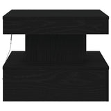 Coffee Table with LED Lights Black Oak 50x50x40 cm 862255