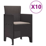 Garden Dining Set 11 pcs Brown Polt rattan 3378598