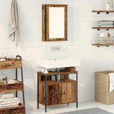 Bathroom Furniture Set with Shelf 2 pcs Brown Engineered wood 3332524