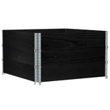 Pallet Collars 3 pcs Black 100x100 cm Solid Wood Pine 3295375
